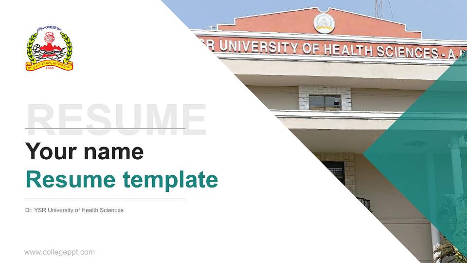 Dr. YSR University of Health Sciences Resume PPT Template16:9 ratio PPT effect preview image