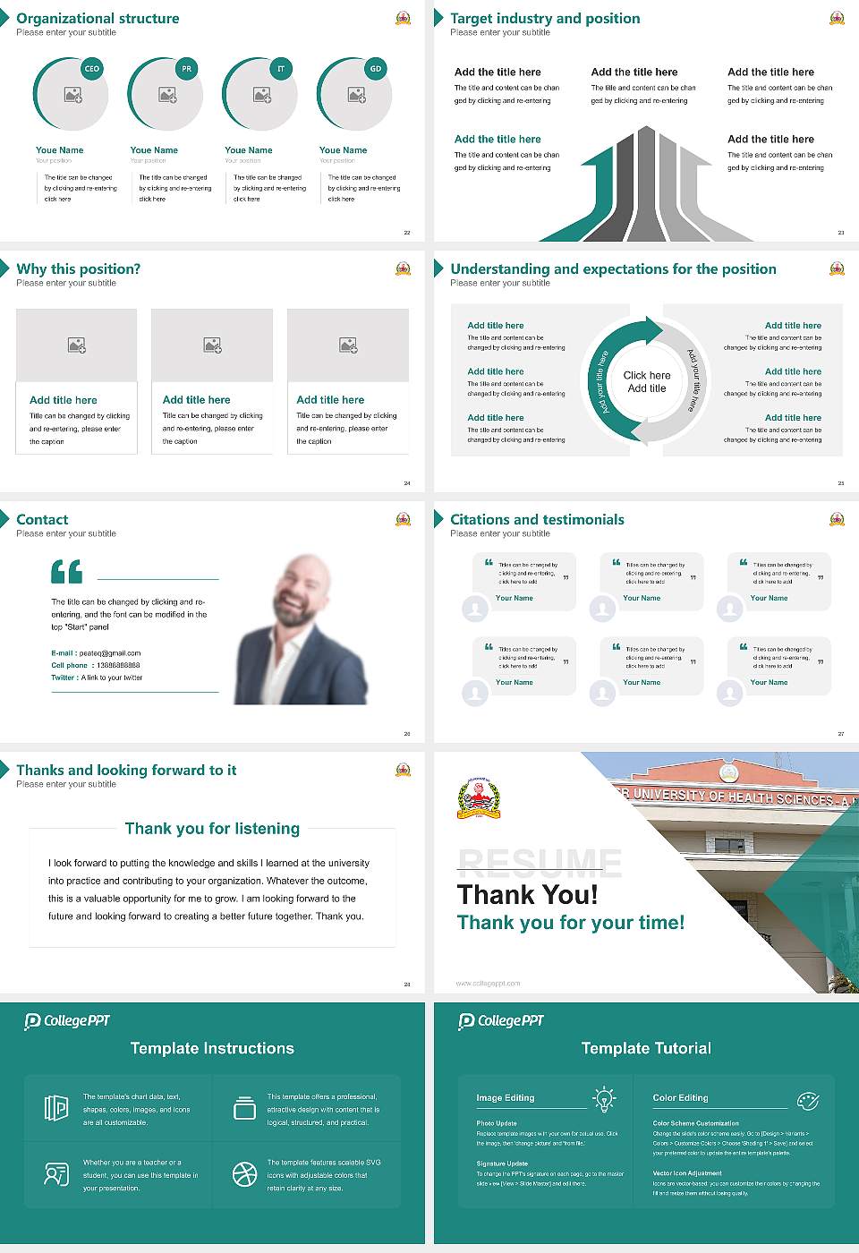 Dr. YSR University of Health Sciences Resume PPT Template16:9 ratio PPT effect preview image4