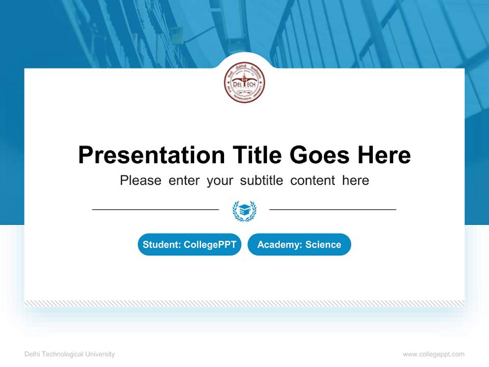 Delhi Technological University National Scholarship Defense PPT Template4:3 ratio PPT effect preview image4