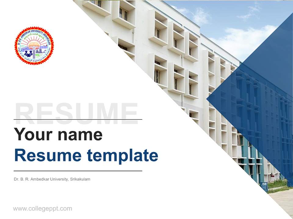 Dr. B. R. Ambedkar University, Srikakulam Resume PPT Template4:3 ratio PPT effect preview image5