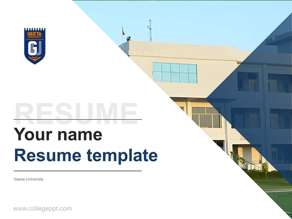 Geeta University Resume PPT Template4:3 ratio PPT effect preview image5