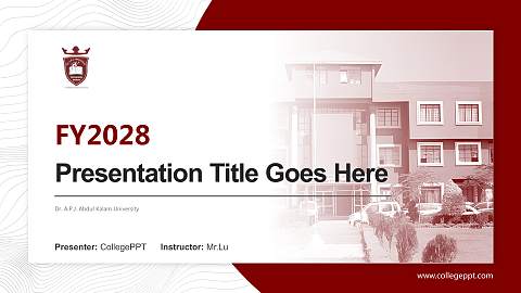 Dr. A.P.J. Abdul Kalam University Academic Presentation/Research Findings Report PPT Template