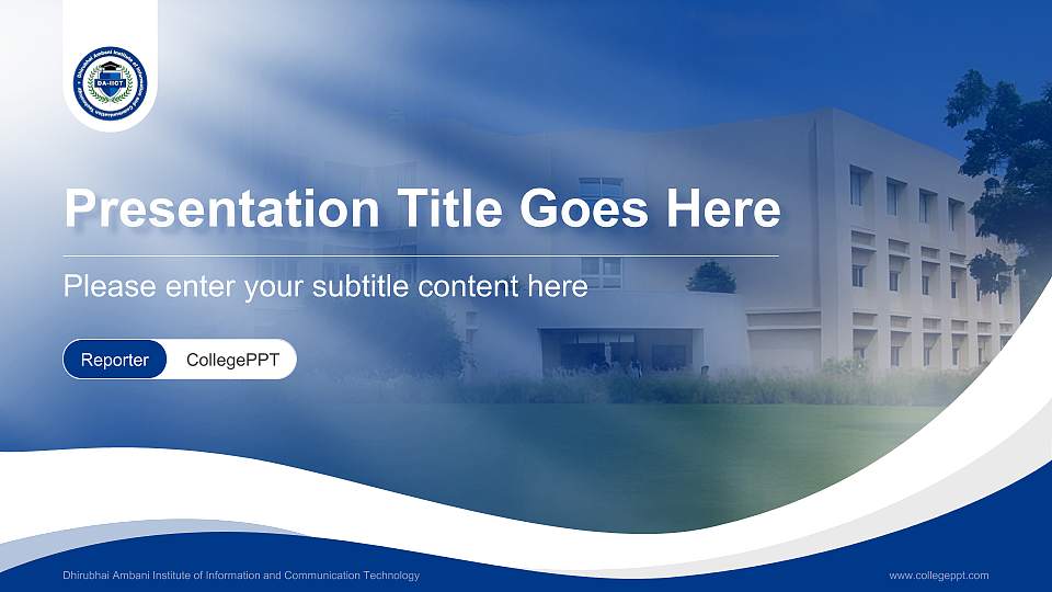 Dhirubhai Ambani Institute of Information and Communication Technology Lecture Sharing and Networking Event PPT Template16:9 ratio PPT effect preview image