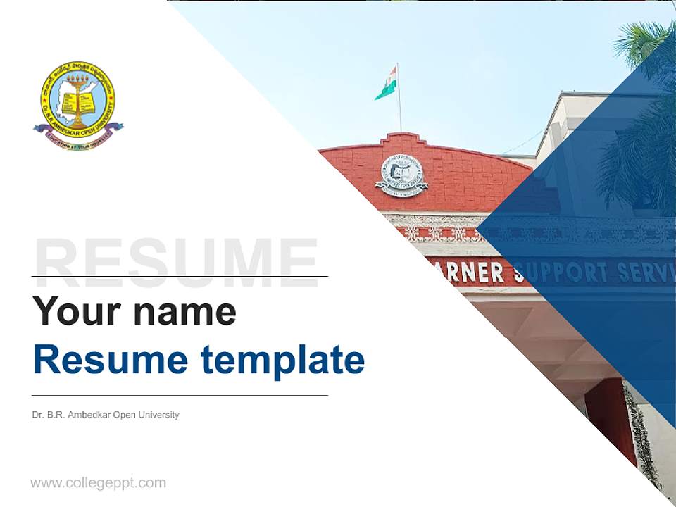 Dr. B.R. Ambedkar Open University Resume PPT Template4:3 ratio PPT effect preview image5