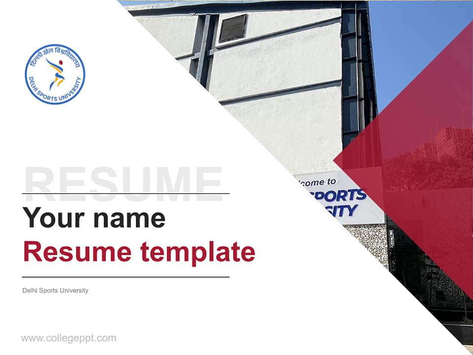 Delhi Sports University Resume PPT Template4:3 ratio PPT effect preview image5