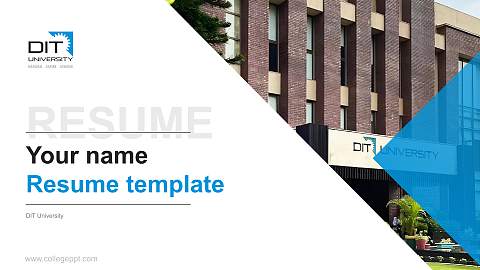 DIT University Resume PPT Template