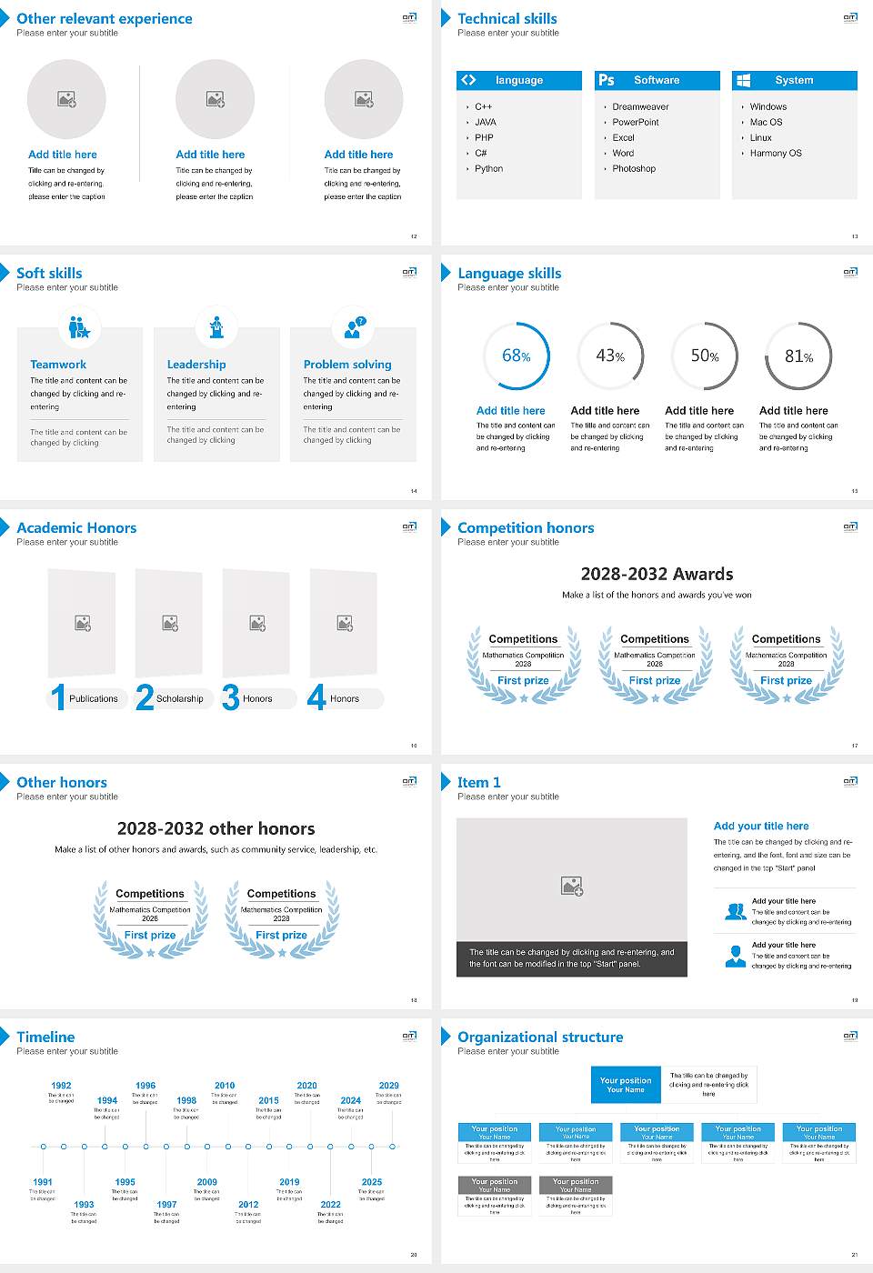 DIT University Resume PPT Template16:9 ratio PPT effect preview image3