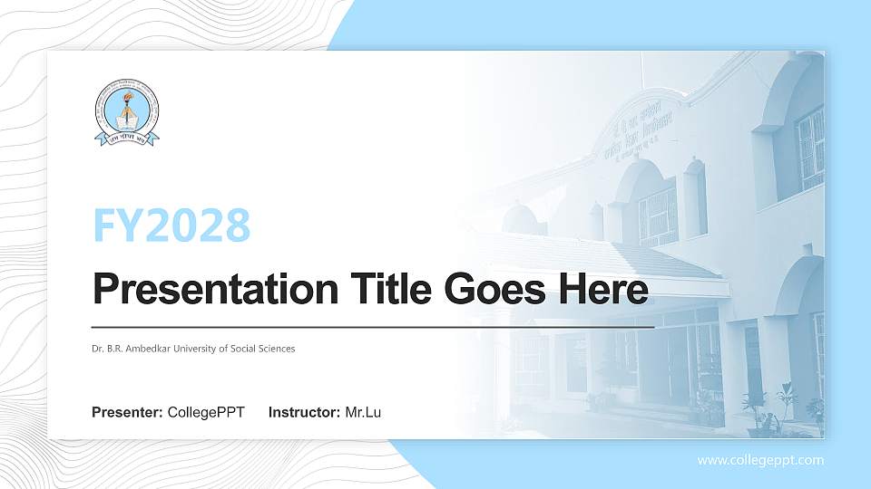 Dr. B.R. Ambedkar University of Social Sciences Academic Presentation/Research Findings Report PPT Template16:9 ratio PPT effect preview image