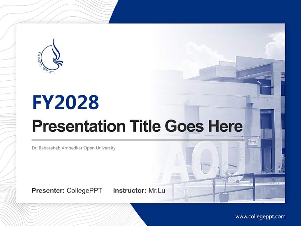 Dr. Babasaheb Ambedkar Open University Academic Presentation/Research Findings Report PPT Template4:3 ratio PPT effect preview image5