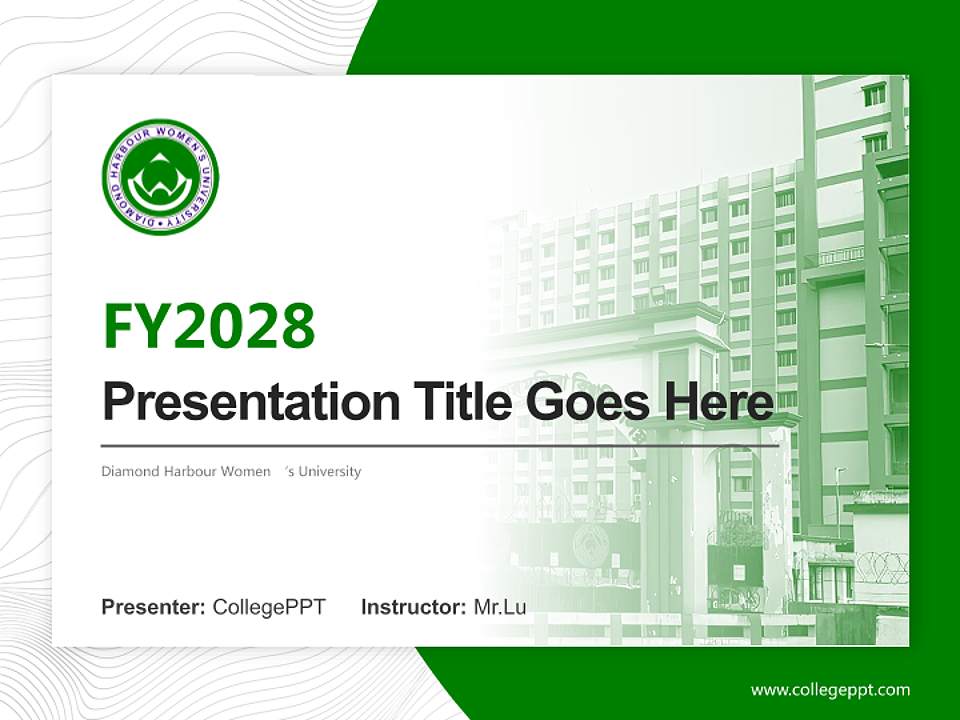 Diamond Harbour Women ‘s University Academic Presentation/Research Findings Report PPT Template4:3 ratio PPT effect preview image5