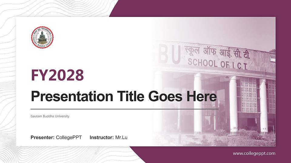 Gautam Buddha University Academic Presentation/Research Findings Report PPT Template16:9 ratio PPT effect preview image