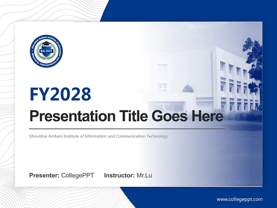 Dhirubhai Ambani Institute of Information and Communication Technology Academic Presentation/Research Findings Report PPT Template4:3 ratio PPT effect preview image5