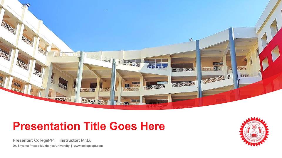 Dr. Shyama Prasad Mukherjee University Course/Courseware Creation PPT Template16:9 ratio PPT effect preview image