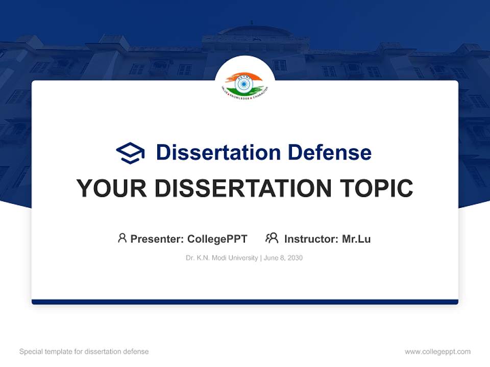 Dr. K.N. Modi University Graduation Thesis Defense PPT Template4:3 ratio PPT effect preview image7