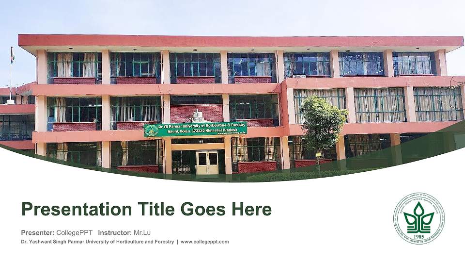 Dr. Yashwant Singh Parmar University of Horticulture and Forestry Course/Courseware Creation PPT Template16:9 ratio PPT effect preview image