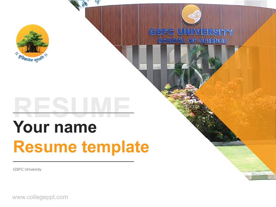 GSFC University Resume PPT Template4:3 ratio PPT effect preview image5