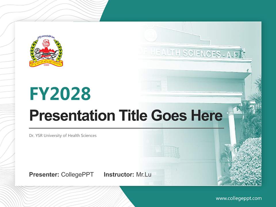 Dr. YSR University of Health Sciences Academic Presentation/Research Findings Report PPT Template4:3 ratio PPT effect preview image5