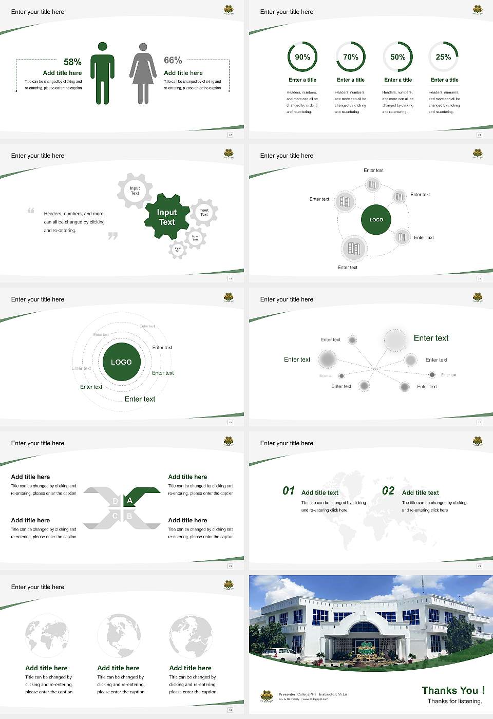 G.L.A. University Course/Courseware Creation PPT Template16:9 ratio PPT effect preview image4