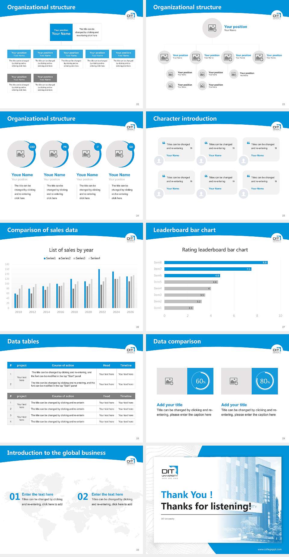 DIT University Academic Presentation/Research Findings Report PPT Template4:3 ratio PPT effect preview image4