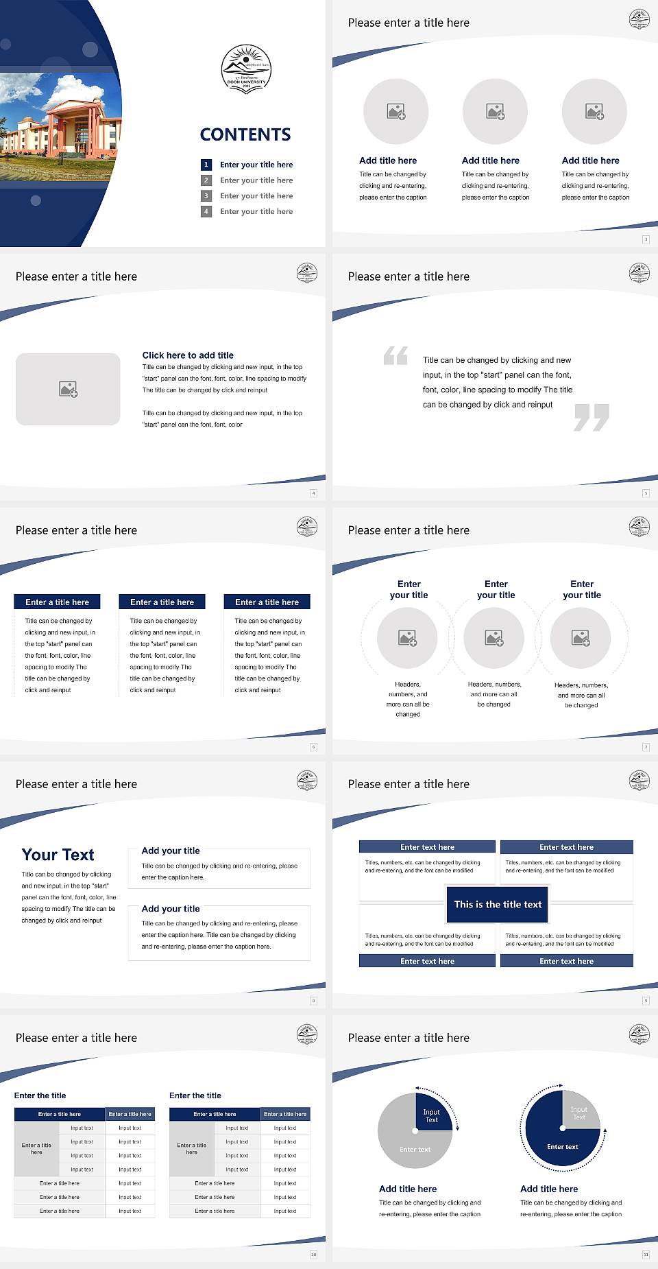 Doon University Course/Courseware Creation PPT Template4:3 ratio PPT effect preview image2