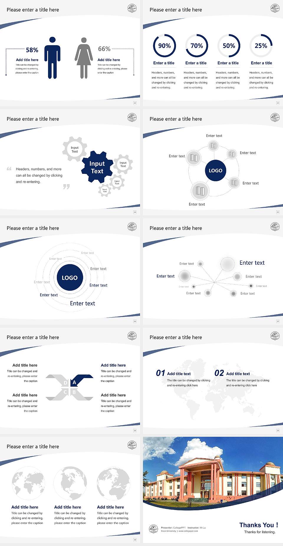 Doon University Course/Courseware Creation PPT Template4:3 ratio PPT effect preview image4