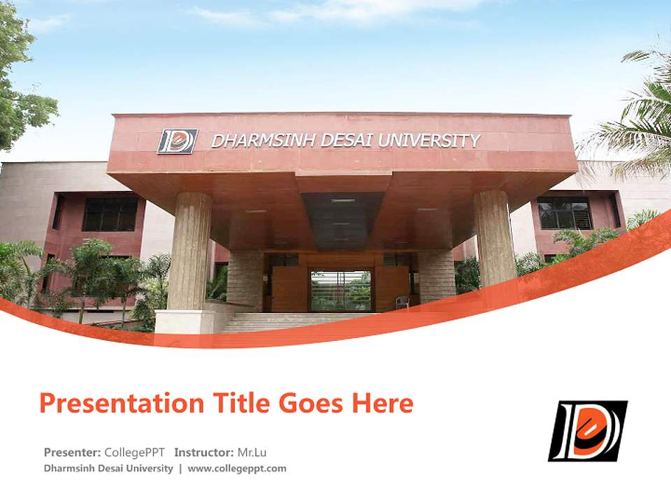 Dharmsinh Desai University Course/Courseware Creation PPT Template4:3 ratio PPT effect preview image5