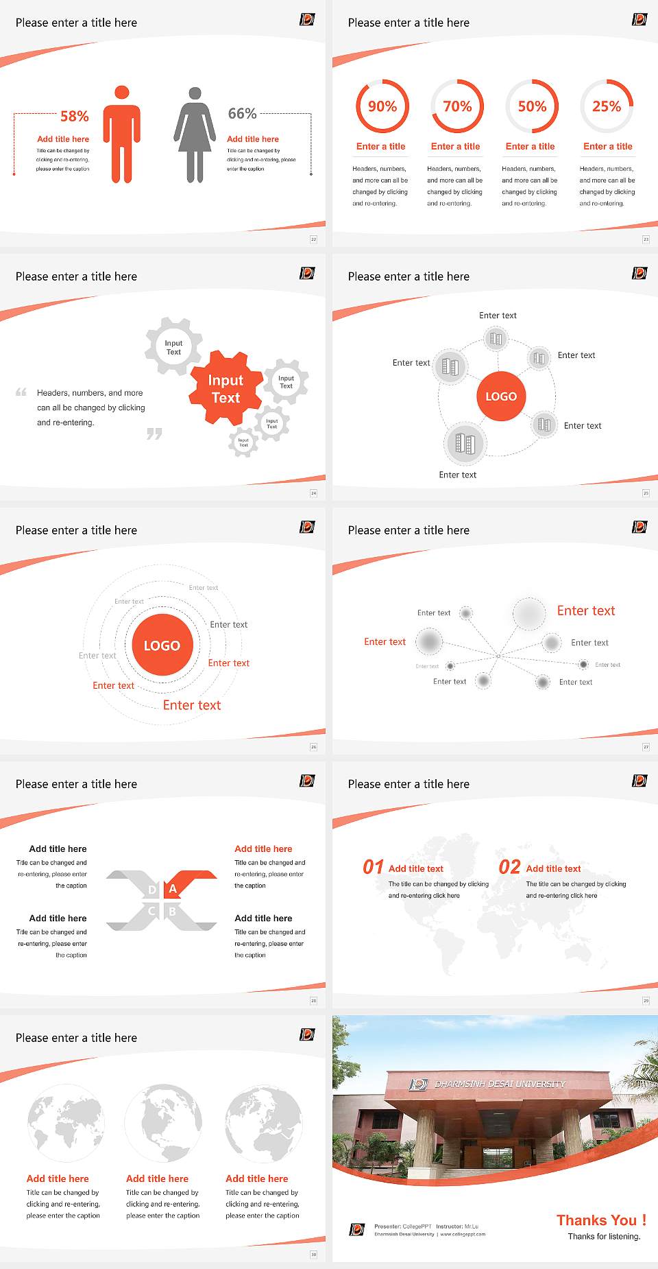 Dharmsinh Desai University Course/Courseware Creation PPT Template4:3 ratio PPT effect preview image4