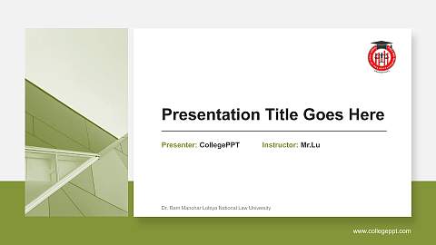 Dr. Ram Manohar Lohiya National Law University General Purpose PPT Template