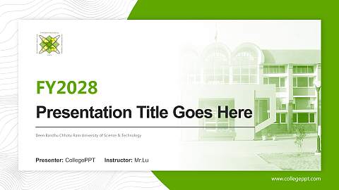 Deen Bandhu Chhotu Ram University of Science & Technology Academic Presentation/Research Findings Report PPT Template