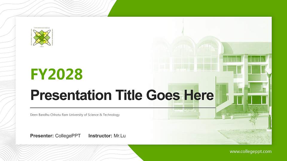 Deen Bandhu Chhotu Ram University of Science & Technology Academic Presentation/Research Findings Report PPT Template16:9 ratio PPT effect preview image1