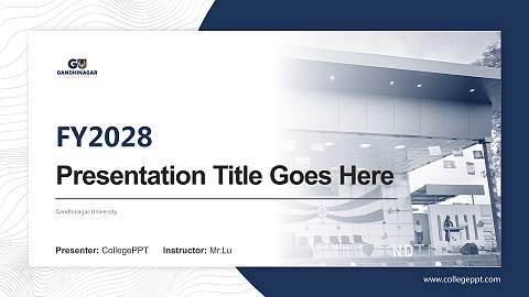 Gandhinagar University Academic Presentation/Research Findings Report PPT Template