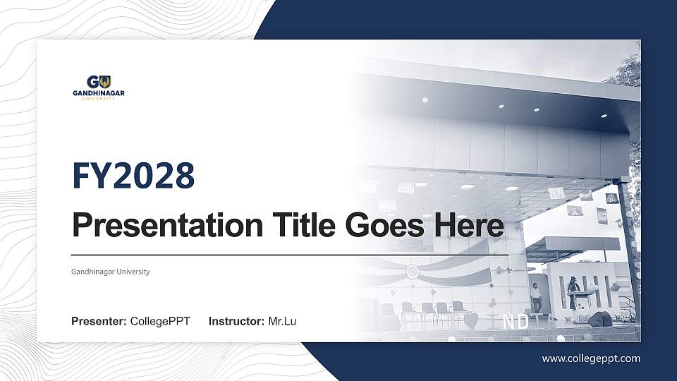 Gandhinagar University Academic Presentation/Research Findings Report PPT Template16:9 ratio PPT effect preview image