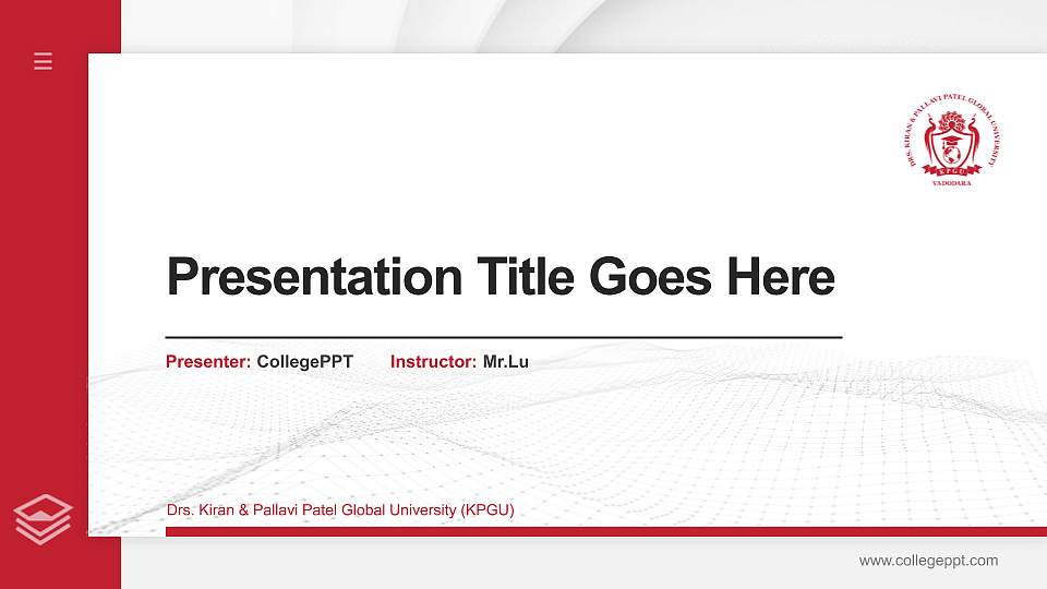 Drs. Kiran & Pallavi Patel Global University (KPGU) Thesis Proposal/Graduation Defense PPT Template16:9 ratio PPT effect preview image