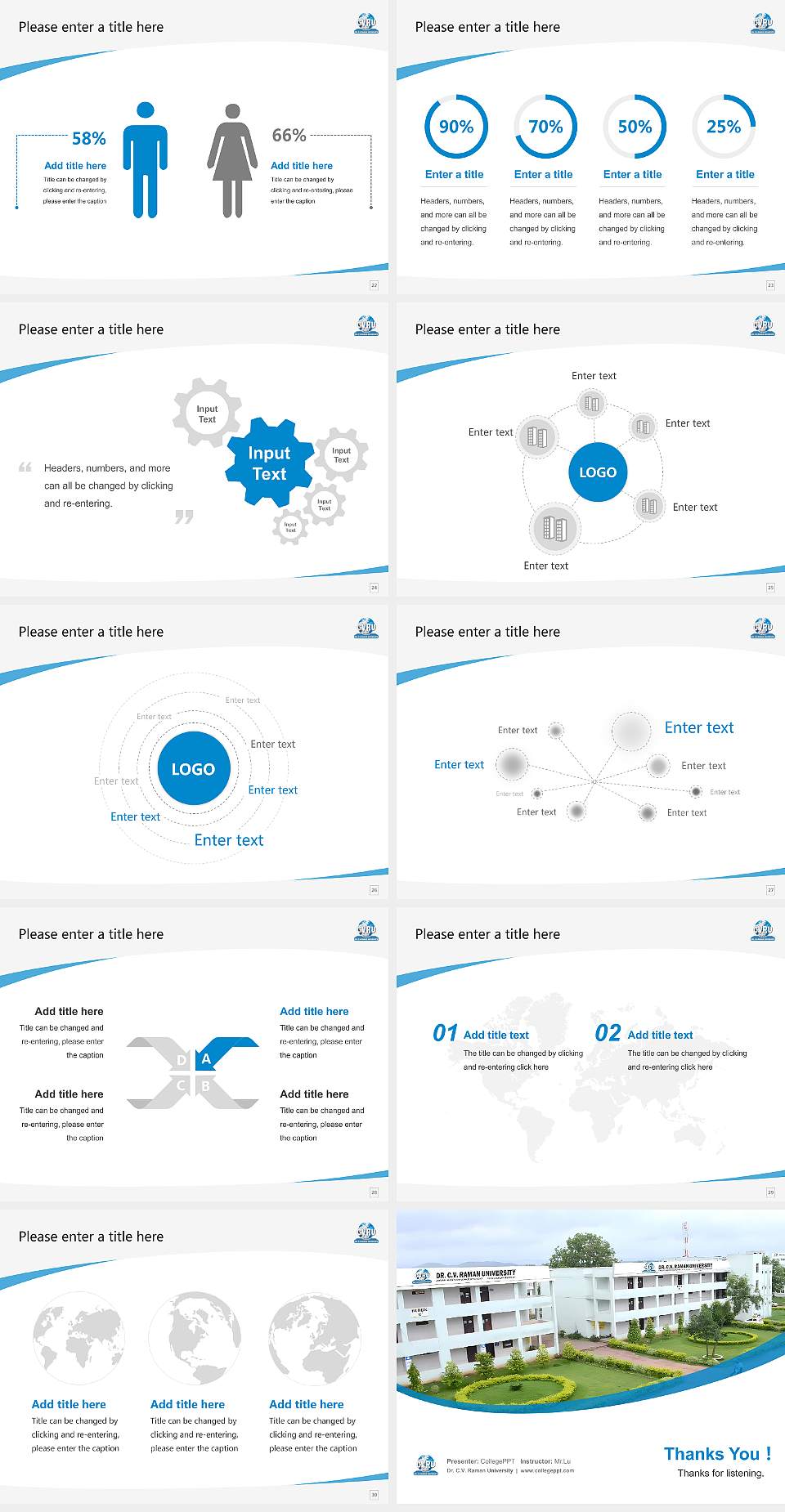 Dr. C.V. Raman University Course/Courseware Creation PPT Template4:3 ratio PPT effect preview image4