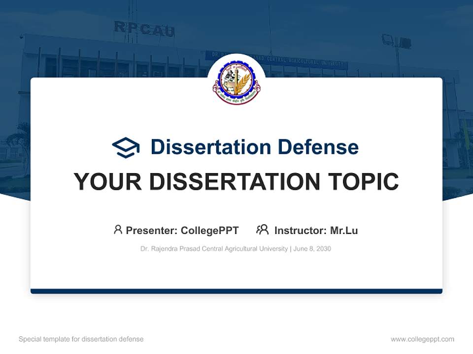 Dr. Rajendra Prasad Central Agricultural University Graduation Thesis Defense PPT Template4:3 ratio PPT effect preview image7