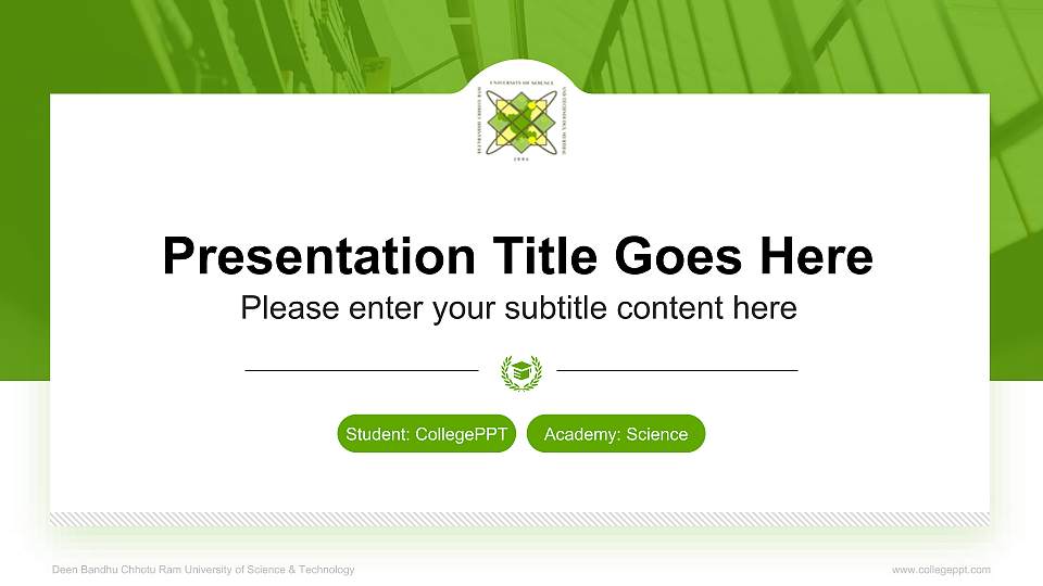 Deen Bandhu Chhotu Ram University of Science & Technology National Scholarship Defense PPT Template16:9 ratio PPT effect preview image
