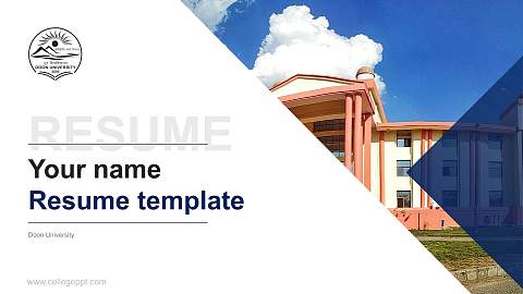 Doon University Resume PPT Template
