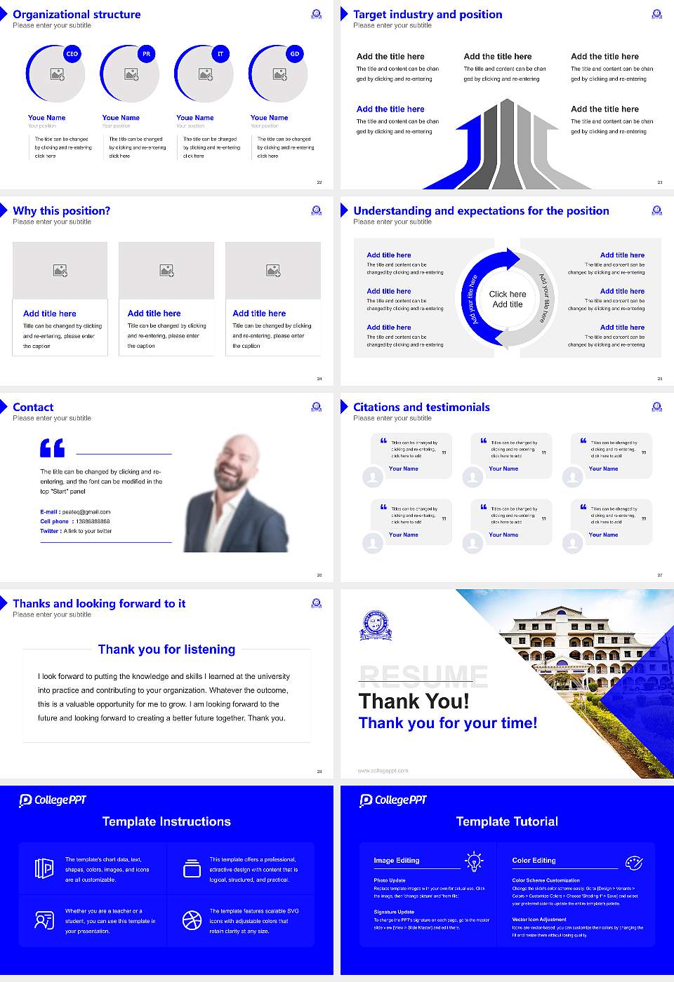 GIET University Resume PPT Template16:9 ratio PPT effect preview image4