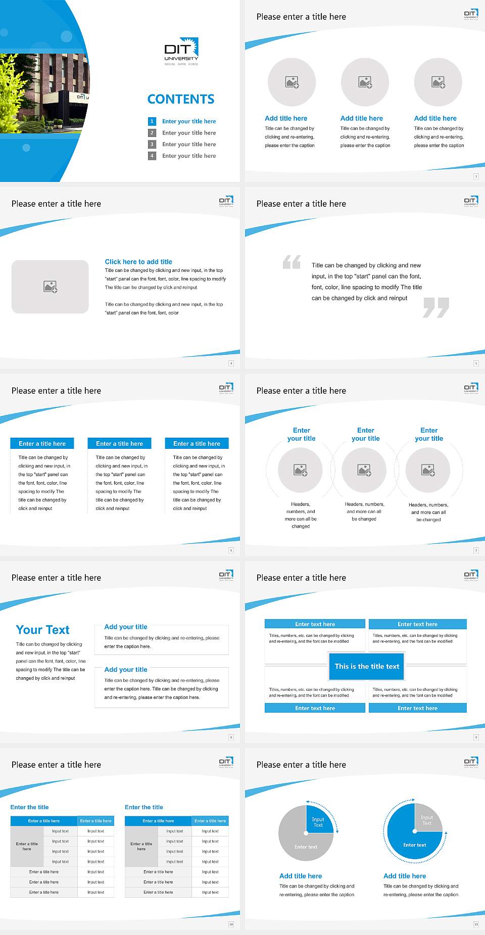 DIT University Course/Courseware Creation PPT Template4:3 ratio PPT effect preview image2