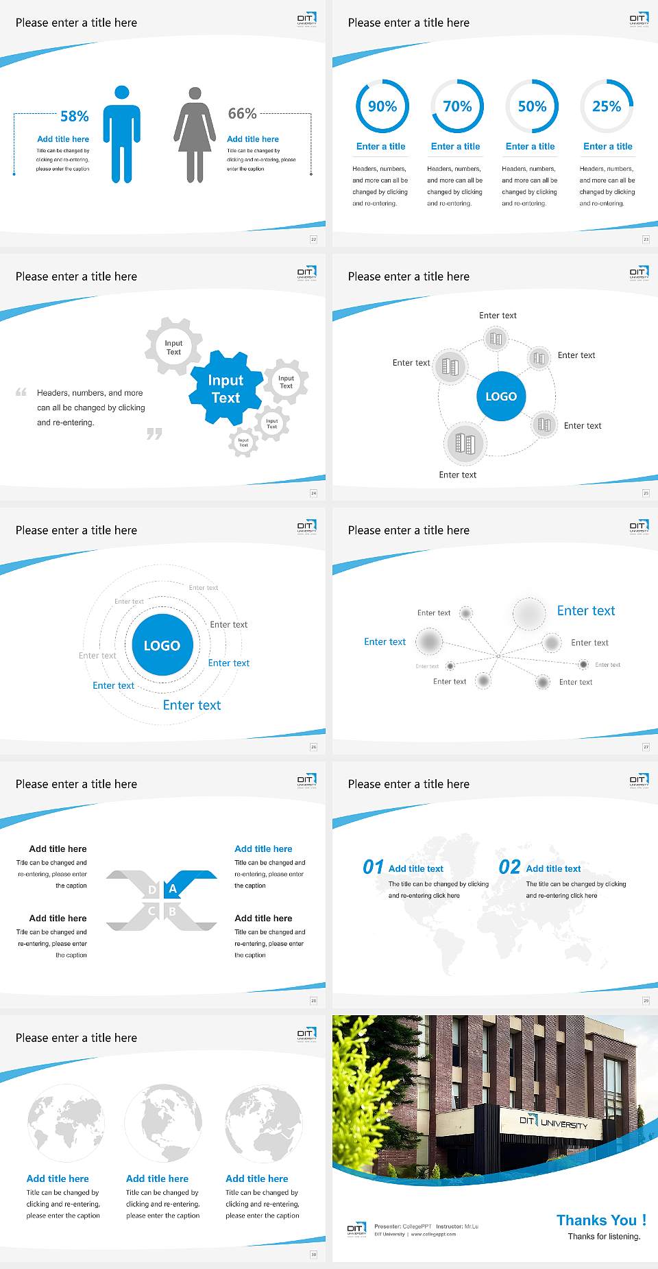 DIT University Course/Courseware Creation PPT Template4:3 ratio PPT effect preview image4
