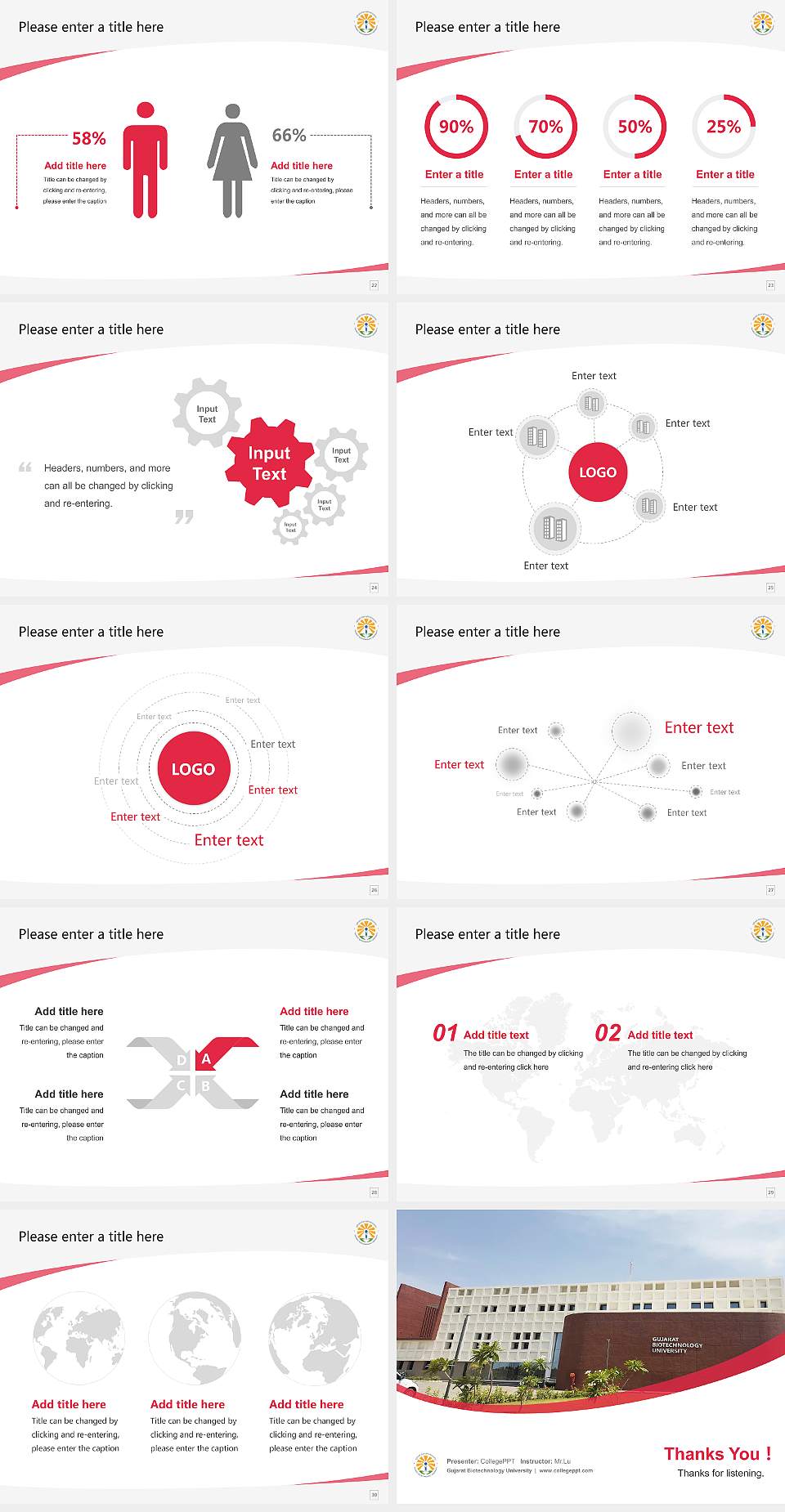 Gujarat Biotechnology University Course/Courseware Creation PPT Template4:3 ratio PPT effect preview image4