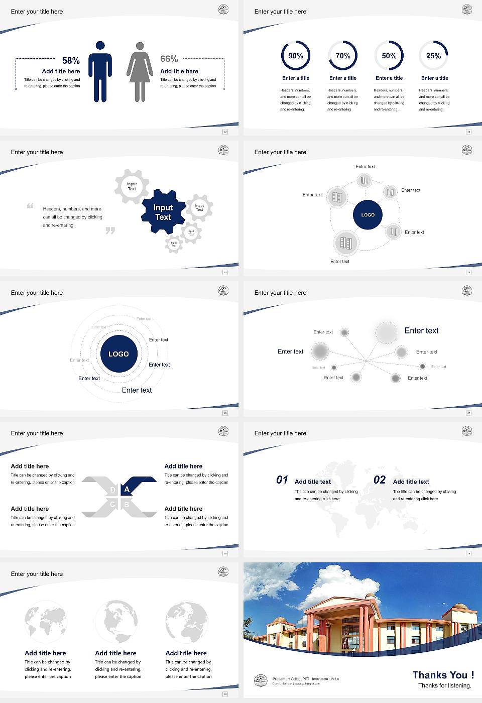 Doon University Course/Courseware Creation PPT Template16:9 ratio PPT effect preview image4