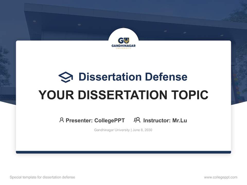 Gandhinagar University Graduation Thesis Defense PPT Template4:3 ratio PPT effect preview image7