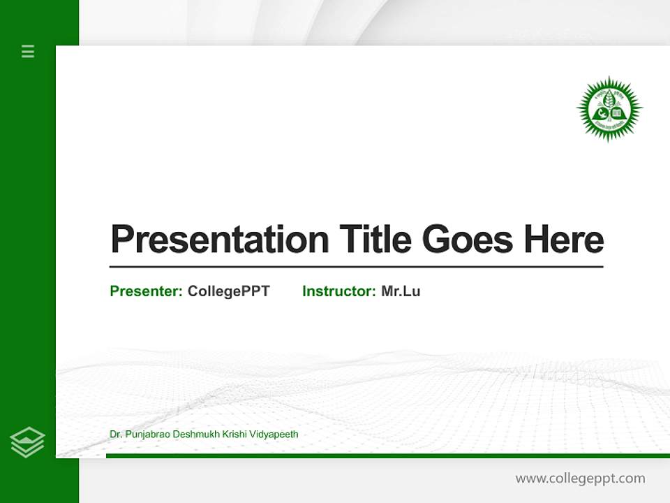 Dr. Punjabrao Deshmukh Krishi Vidyapeeth Thesis Proposal/Graduation Defense PPT Template4:3 ratio PPT effect preview image5