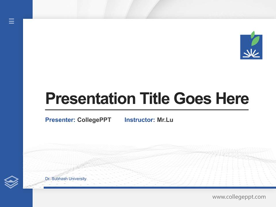 Dr. Subhash University Thesis Proposal/Graduation Defense PPT Template4:3 ratio PPT effect preview image5