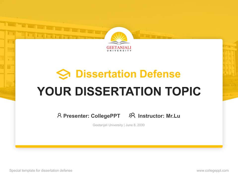 Geetanjali University Graduation Thesis Defense PPT Template4:3 ratio PPT effect preview image7