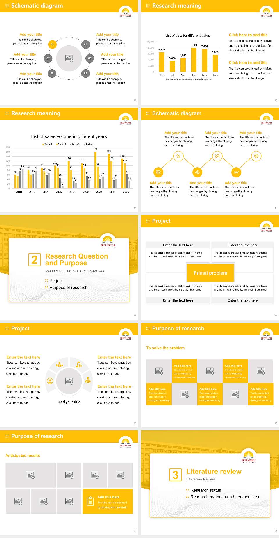 Geetanjali University Graduation Thesis Defense PPT Template4:3 ratio PPT effect preview image3