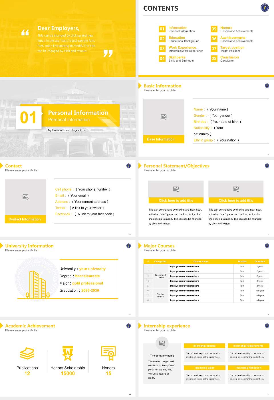Girijananda Chowdhury University Assam Resume PPT Template16:9 ratio PPT effect preview image2