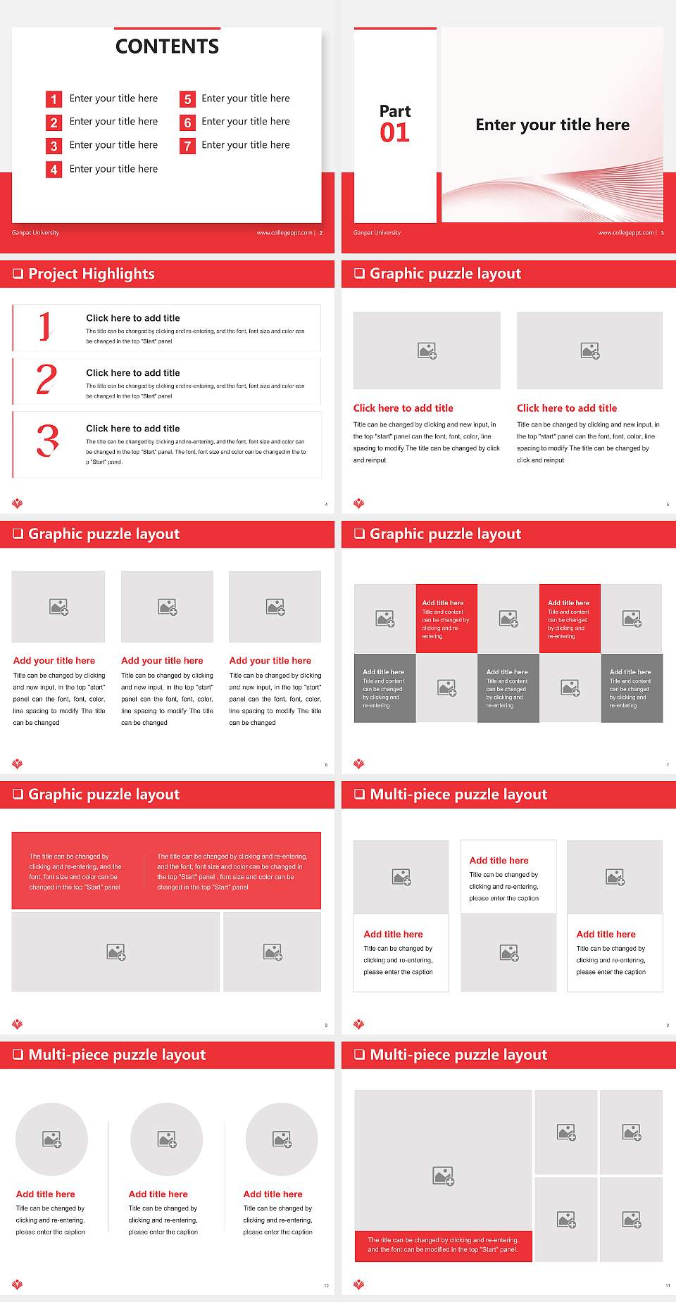 Ganpat University General Purpose PPT Template4:3 ratio PPT effect preview image2