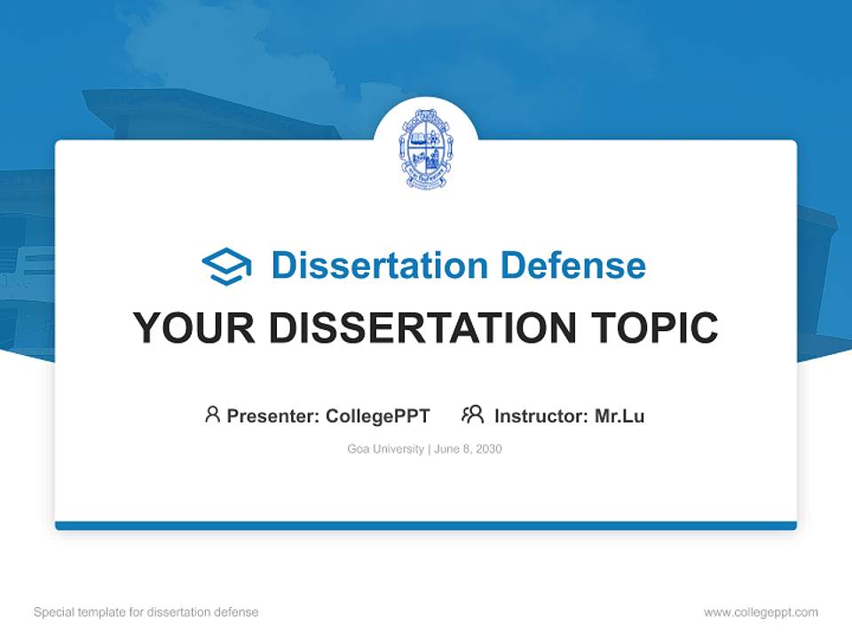 Goa University Graduation Thesis Defense PPT Template4:3 ratio PPT effect preview image7